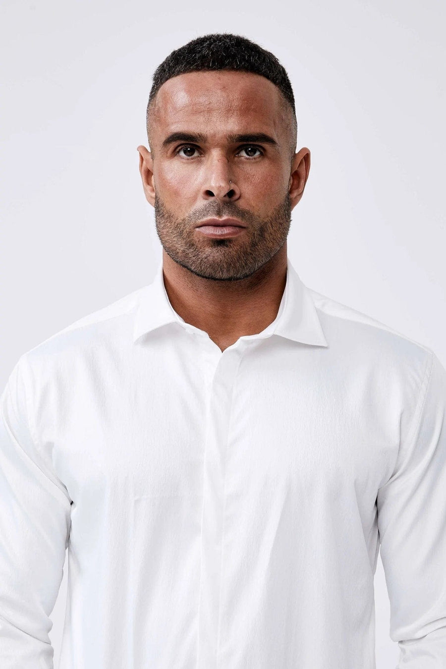 Legend London Shirts Long Sleeve Satin Shirt – White