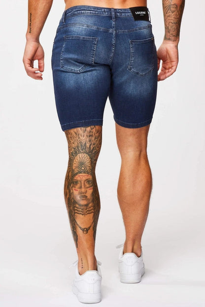 Legend London Shorts DENIM SHORT - DARK INDIGO FADE WASH