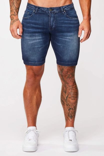 Legend London Shorts DENIM SHORT - DARK INDIGO FADE WASH