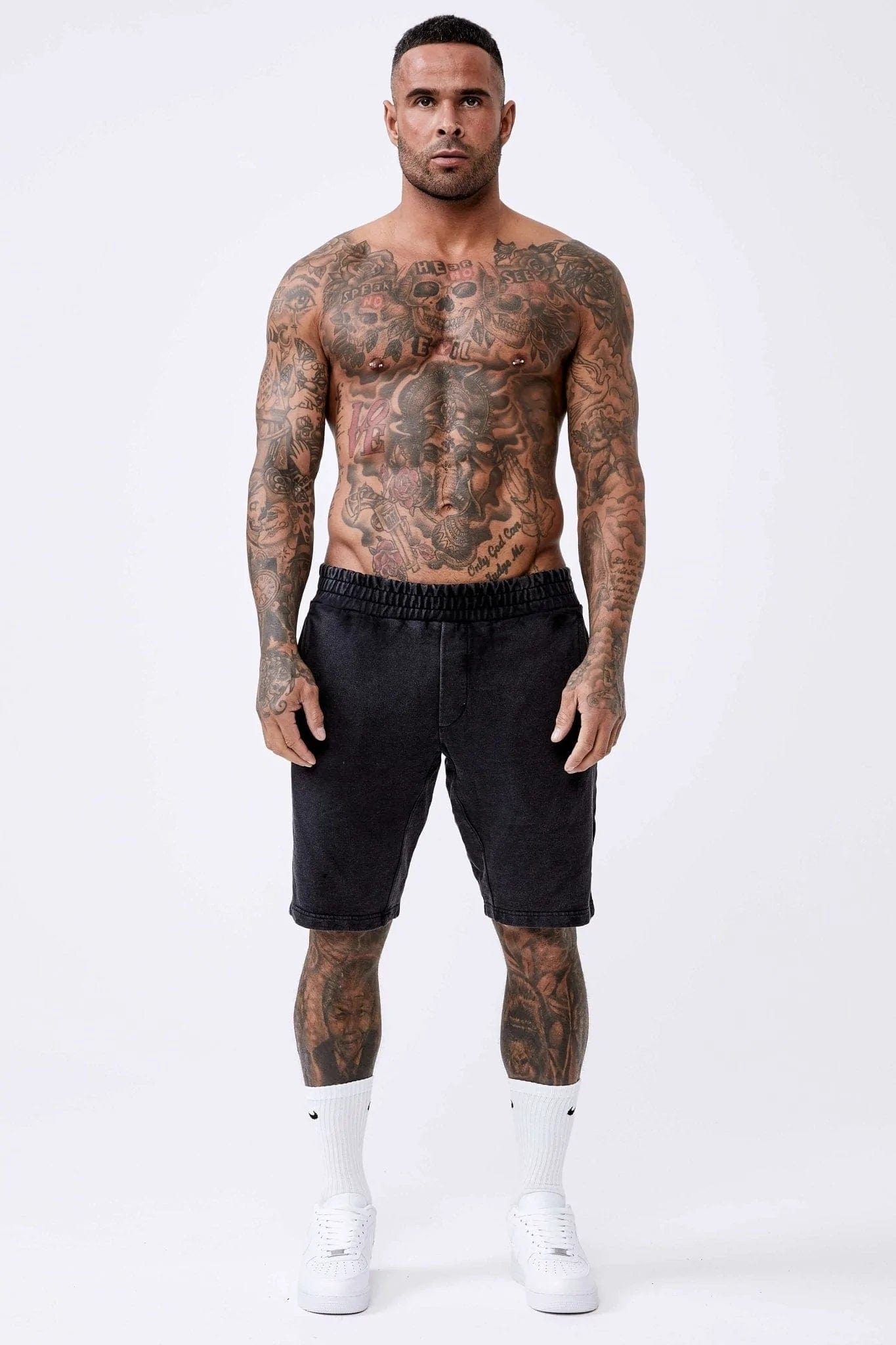 Legend London Shorts LEGEND BASICS SWEATSHORT - WASHED GREY