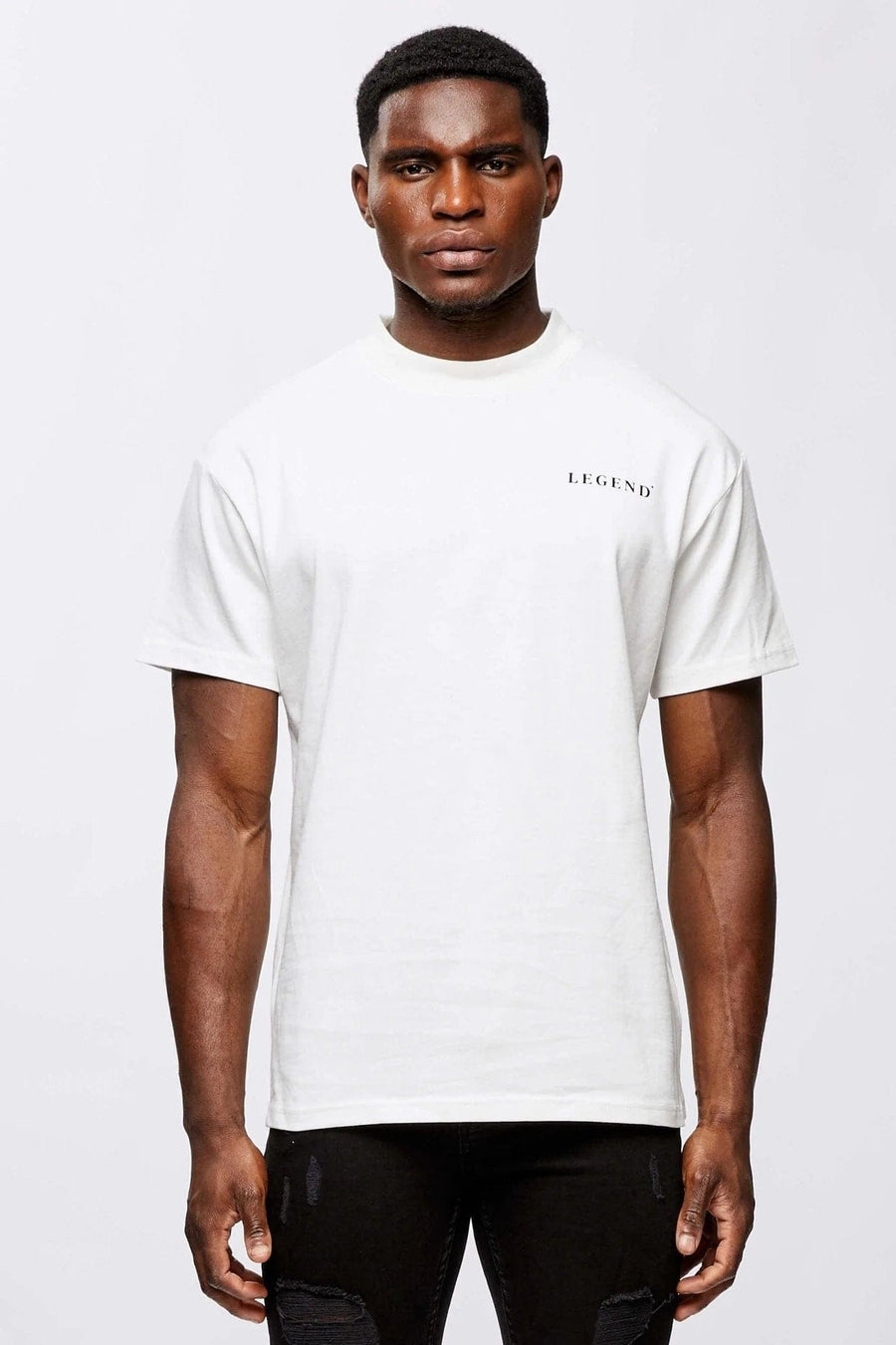 Legend London T-SHIRT BACK SPLIT LOGO T-SHIRT - CREAM