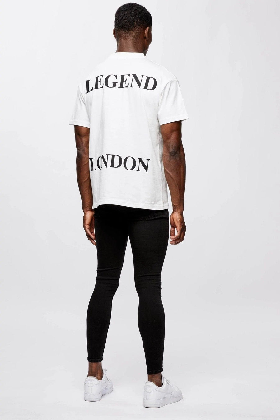 Legend London T-SHIRT BACK SPLIT LOGO T-SHIRT - CREAM