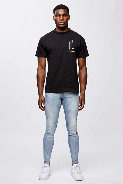 Legend London T-SHIRT VARSITY L T-SHIRT - BLACK