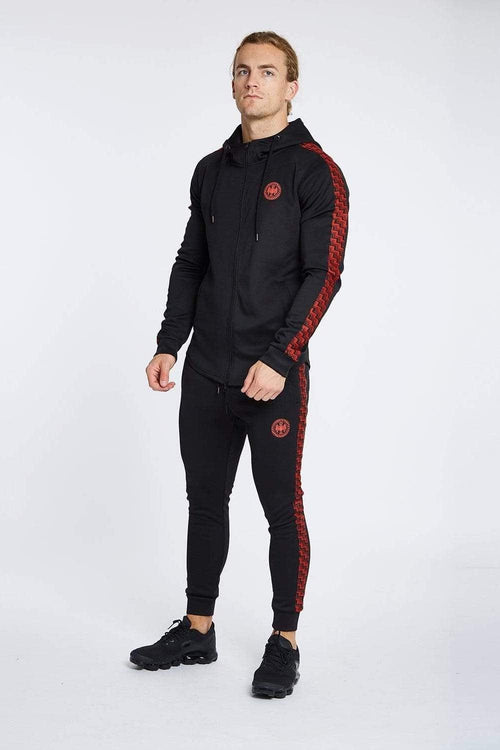 Legend London Tracksuit Legend London Tracksuit - Black &amp; Red Side Pattern