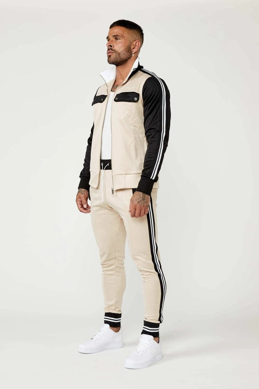 Legend London Tracksuit Sports Track  Jacket  - Cream