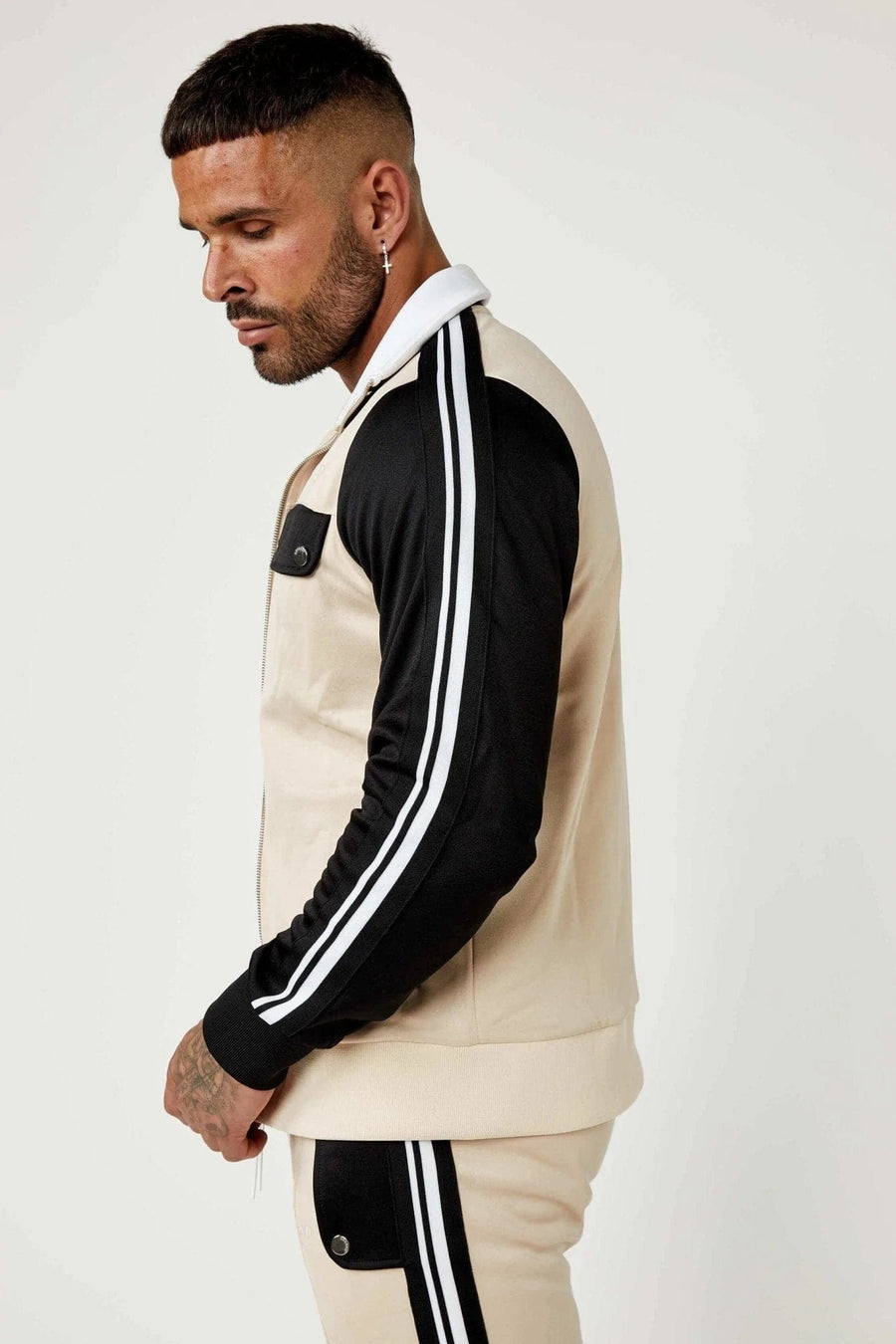 Legend London Tracksuit Sports Track  Jacket  - Cream