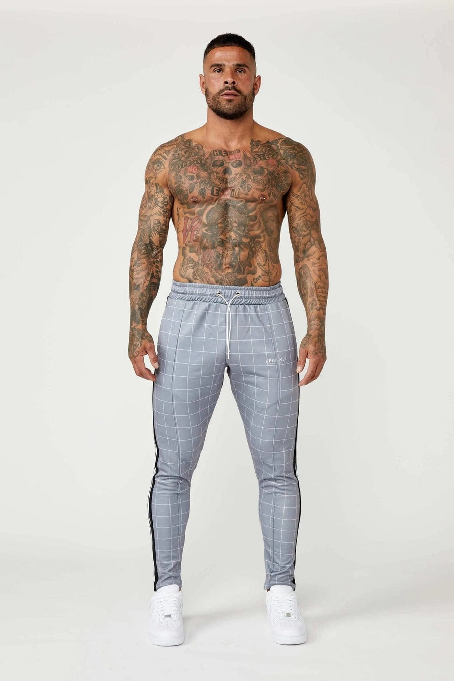 Legend London Tracksuits Tracksuit Jogger In Windowpane Check - Grey