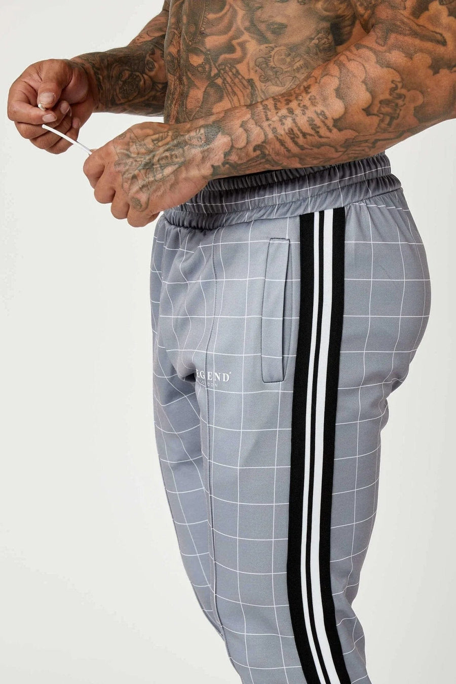 Legend London Tracksuits Tracksuit Jogger In Windowpane Check - Grey