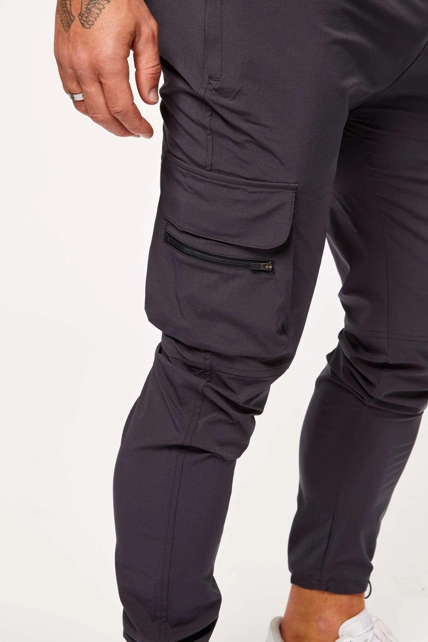 Legend London Trouser TECH STRETCH CARGO PANTS - DARK GREY