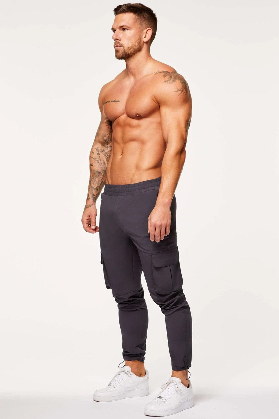Legend London Trouser TECH STRETCH CARGO PANTS - DARK GREY