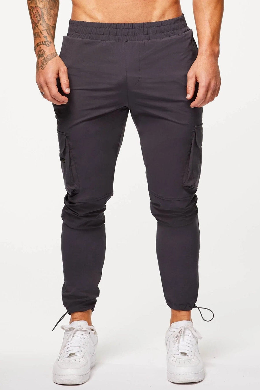 Legend London Trouser TECH STRETCH CARGO PANTS - DARK GREY