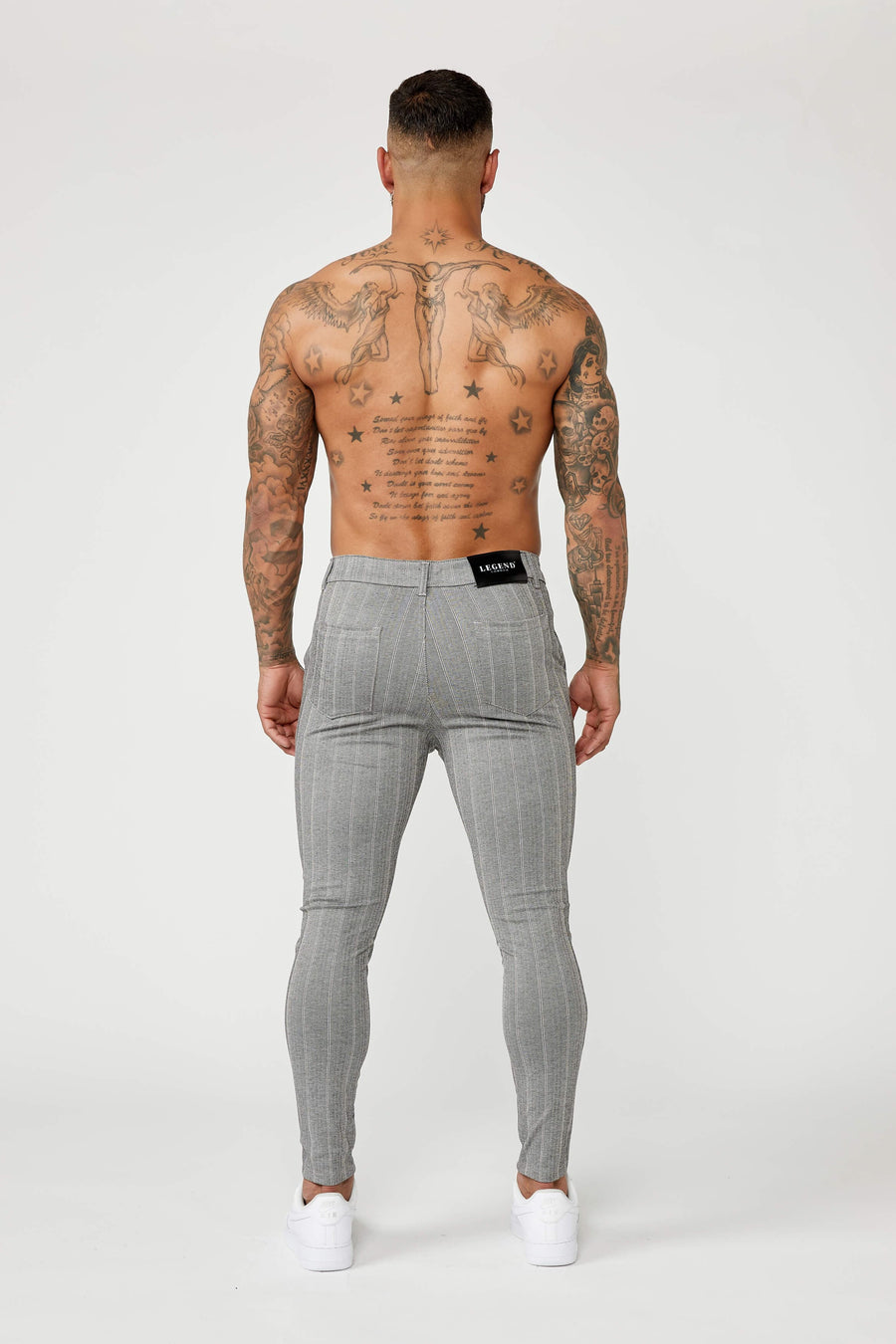 Legend London Trousers Pinstripe Trousers - Grey