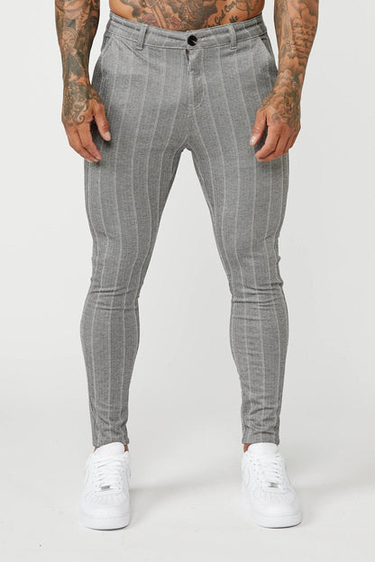 Legend London Trousers Pinstripe Trousers - Grey