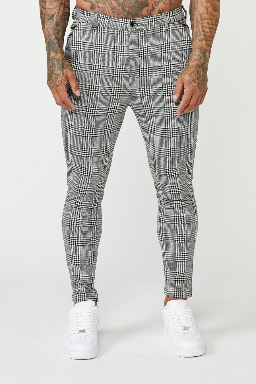 Legend London Trousers PREMIUM GREY CHECK STRETCH TROUSER