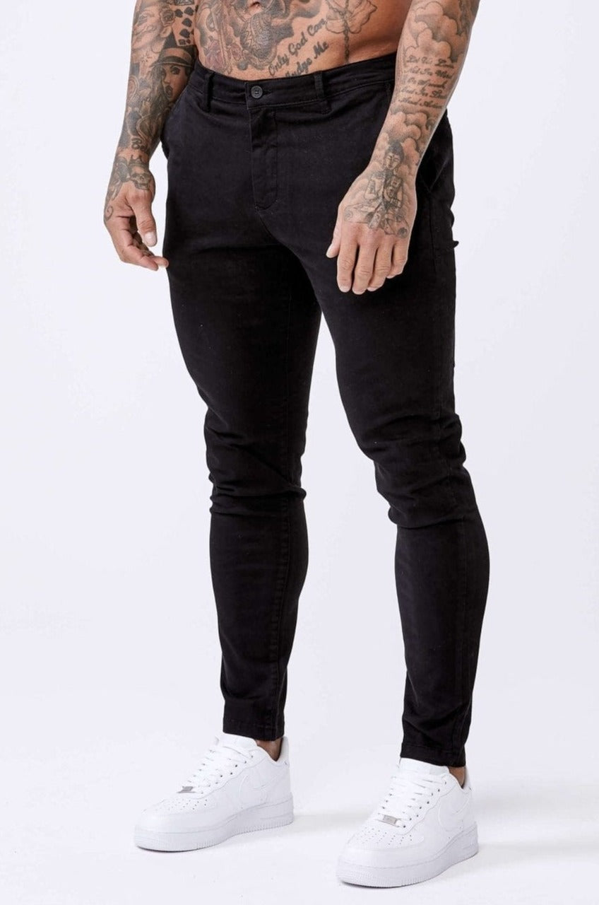 Legend London Trousers Spray-On Stretch Chino – Black