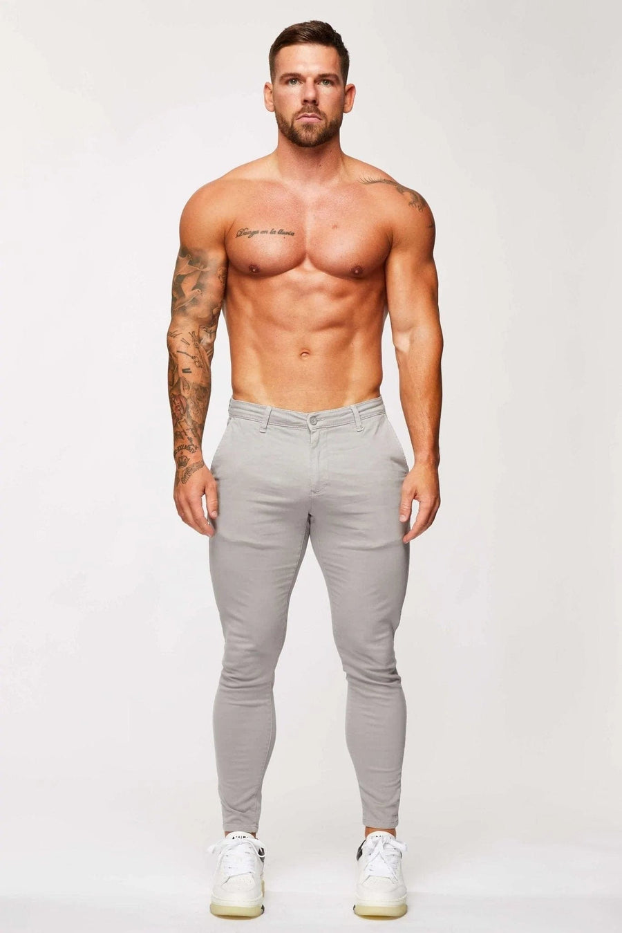 Legend London Trousers SPRAY-ON STRETCH CHINO - ICE GREY
