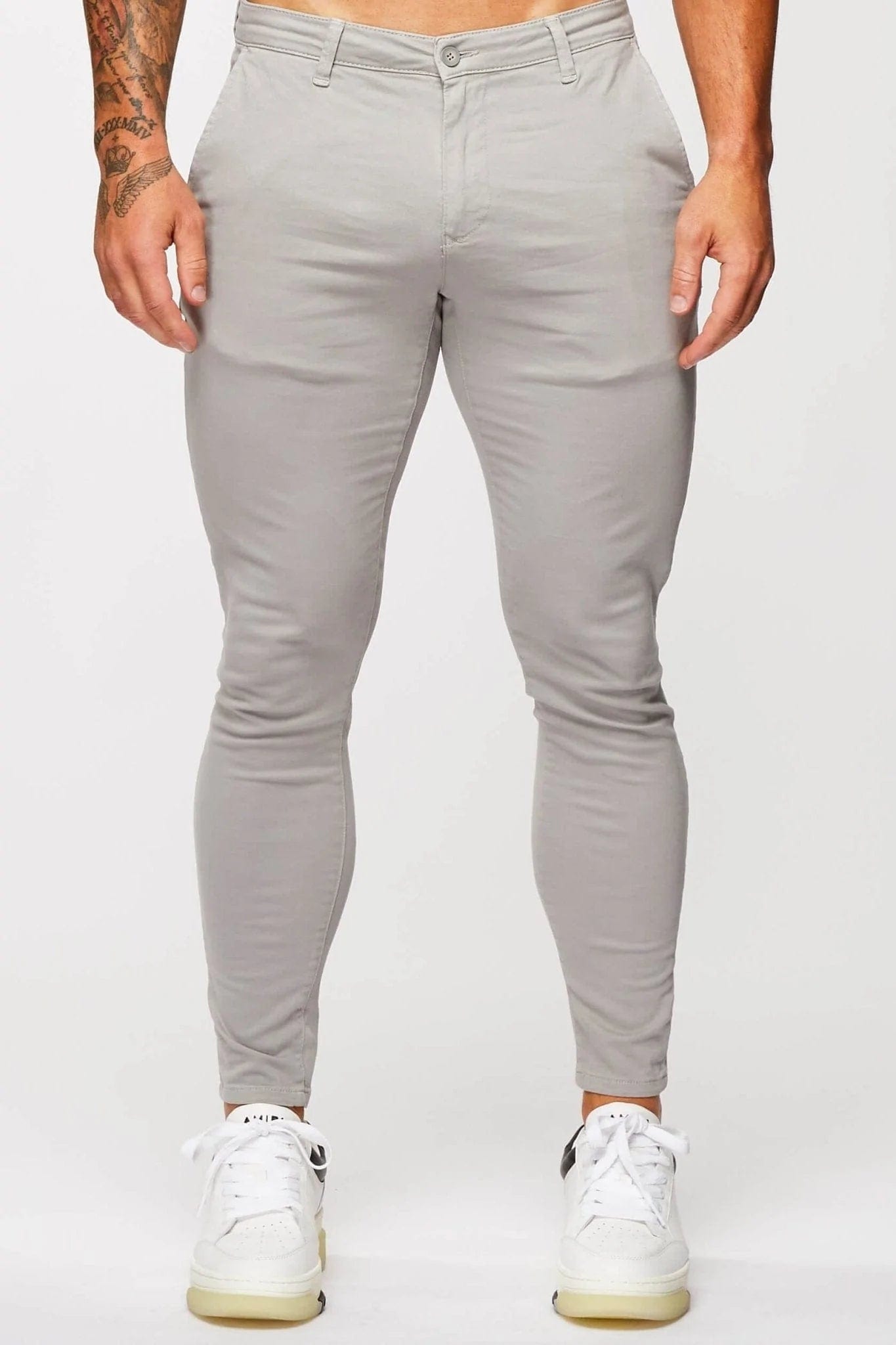 Legend London Trousers SPRAY-ON STRETCH CHINO - ICE GREY