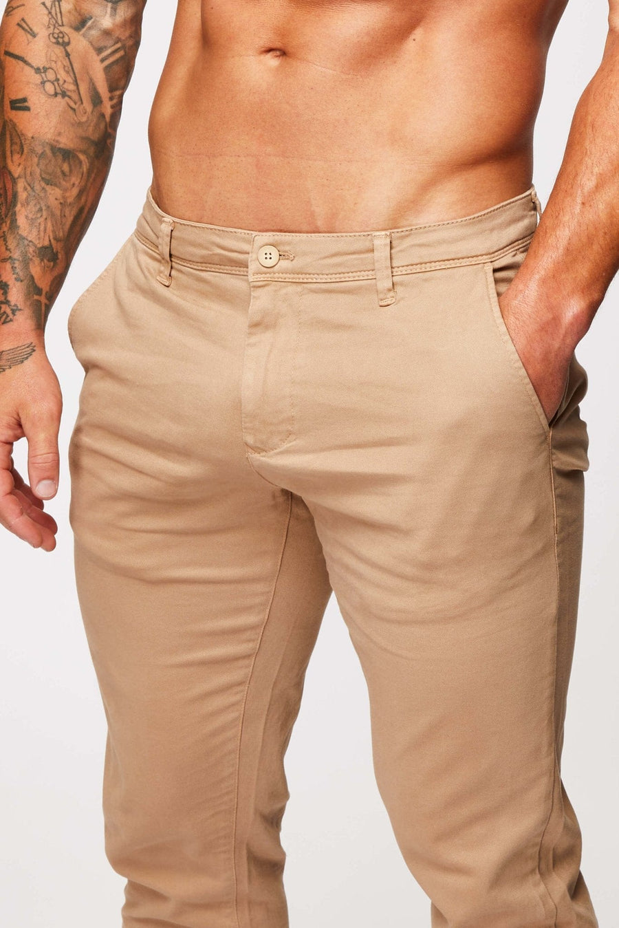 Legend London Trousers STRAIGHT LEG CHINO - BEIGE