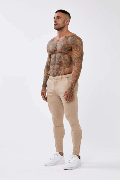 Legend London Trousers STRETCH CHINO BEIGE - SPRAY-ON FIT