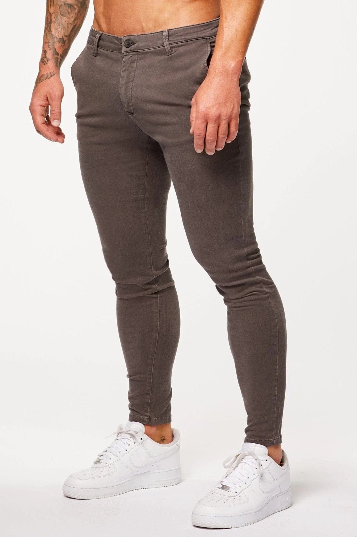 Legend London Trousers STRETCH CHINO DARK GREY - SPRAY-ON FIT