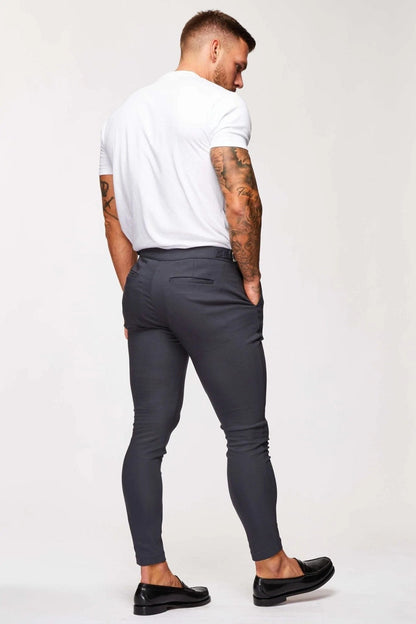 Legend London Trousers STRETCH TROUSER W/ SIDE CINCH - GREY