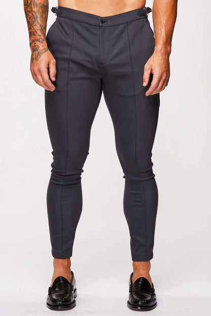 Legend London Trousers STRETCH TROUSER W/ SIDE CINCH - GREY