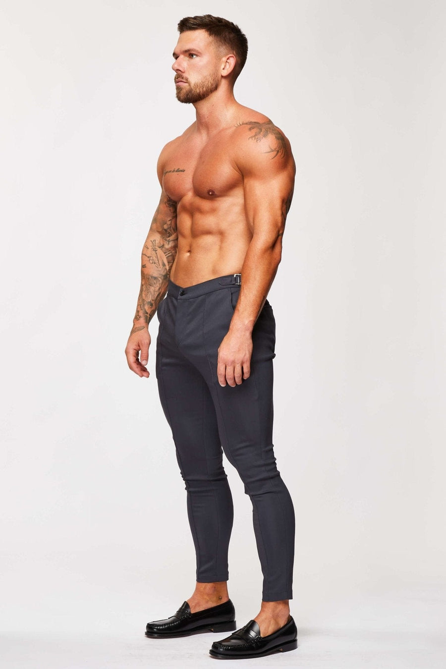 Legend London Trousers STRETCH TROUSER W/ SIDE CINCH - GREY