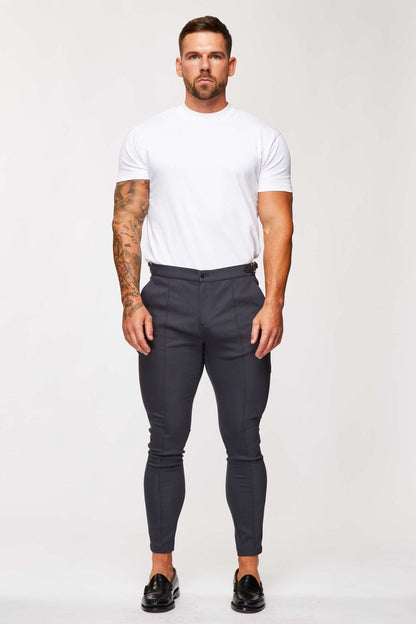 Legend London Trousers STRETCH TROUSER W/ SIDE CINCH - GREY