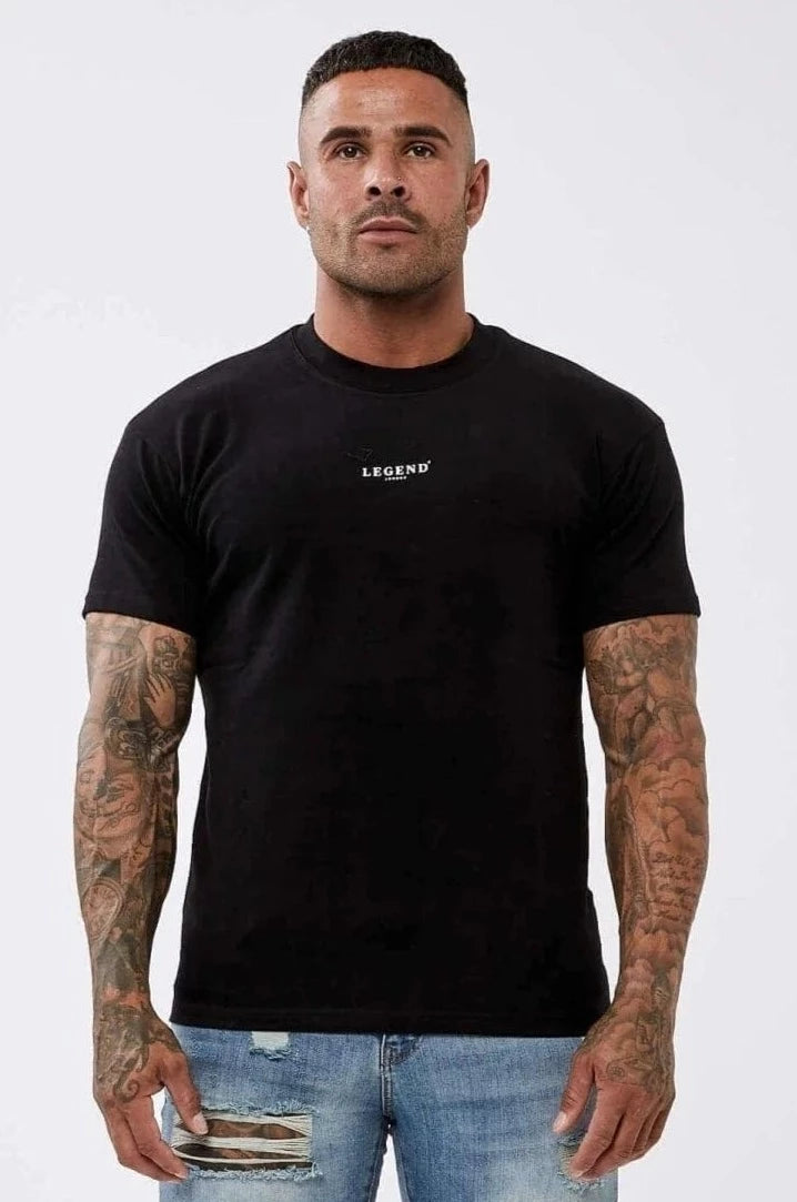 Legend London Tshirts CENTER LOGO T-SHIRT - BLACK