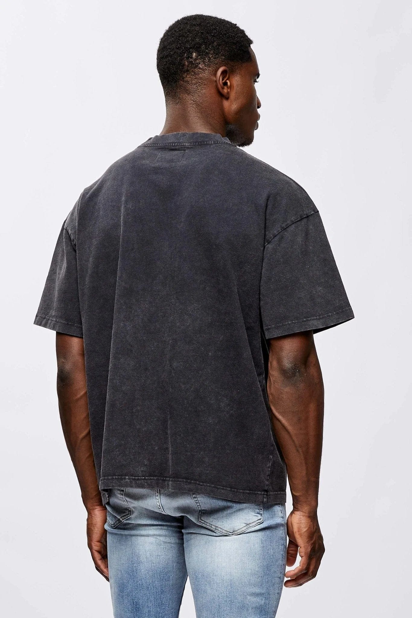 Legend London Tshirts MICRO LOGO OVERSIZED T-SHIRT - WASHED GREY