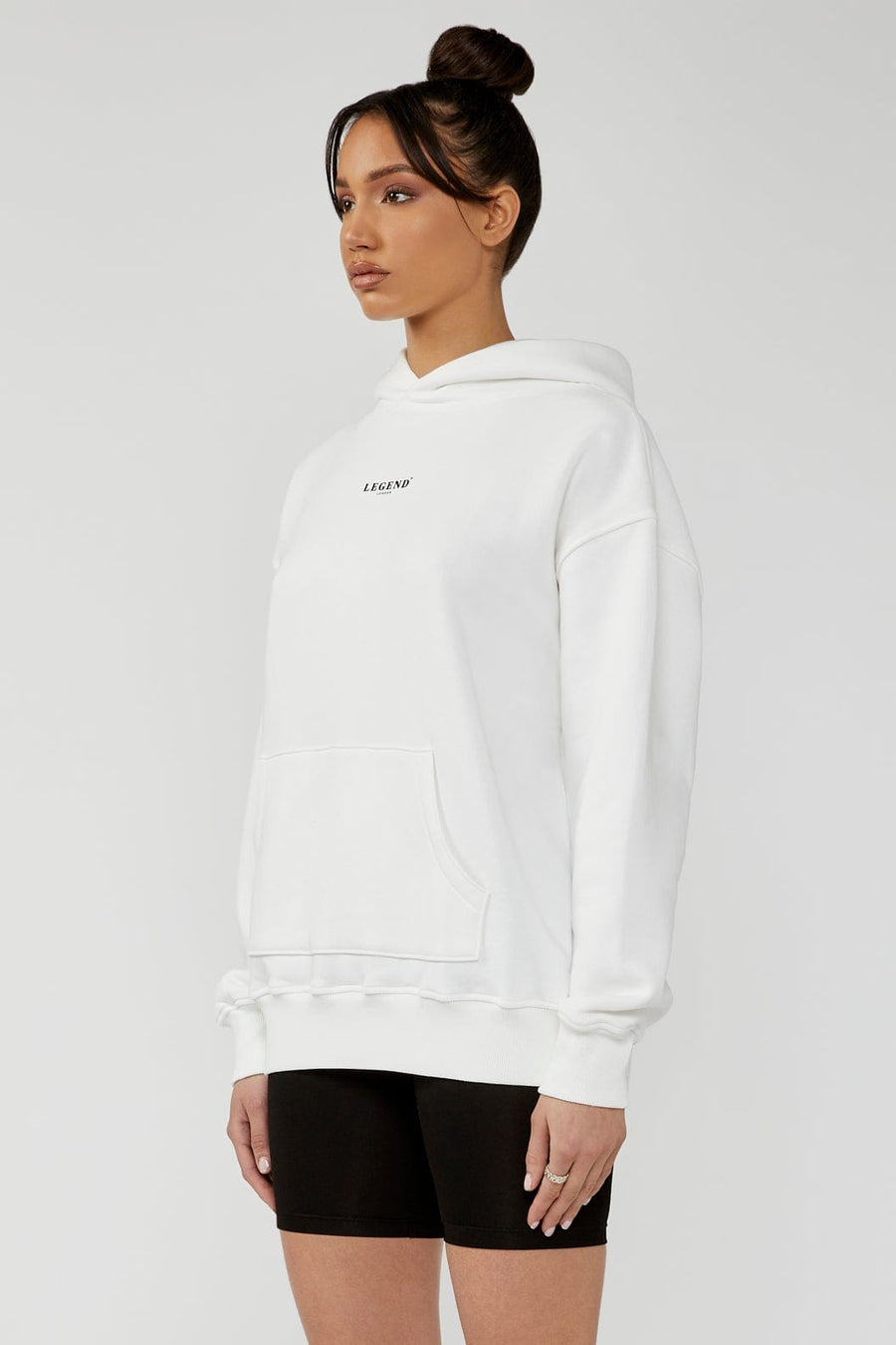 Legend London Unisex Hoodies UNISEX CENTER LOGO HOODIE - WHITE
