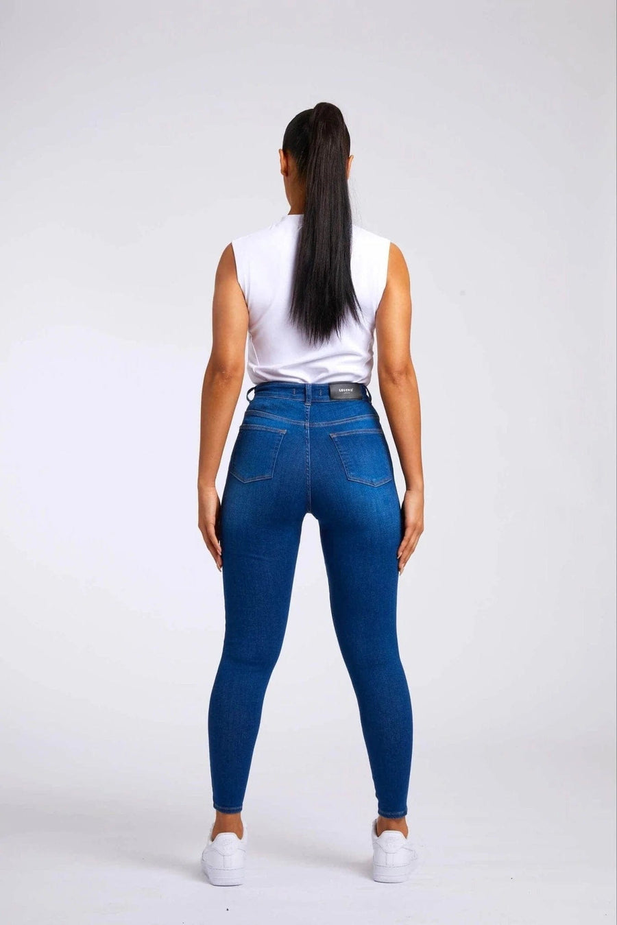 Legend London Women's Jeans SKINNY JEANS RIPPED & REPAIRED - DARK BLUE