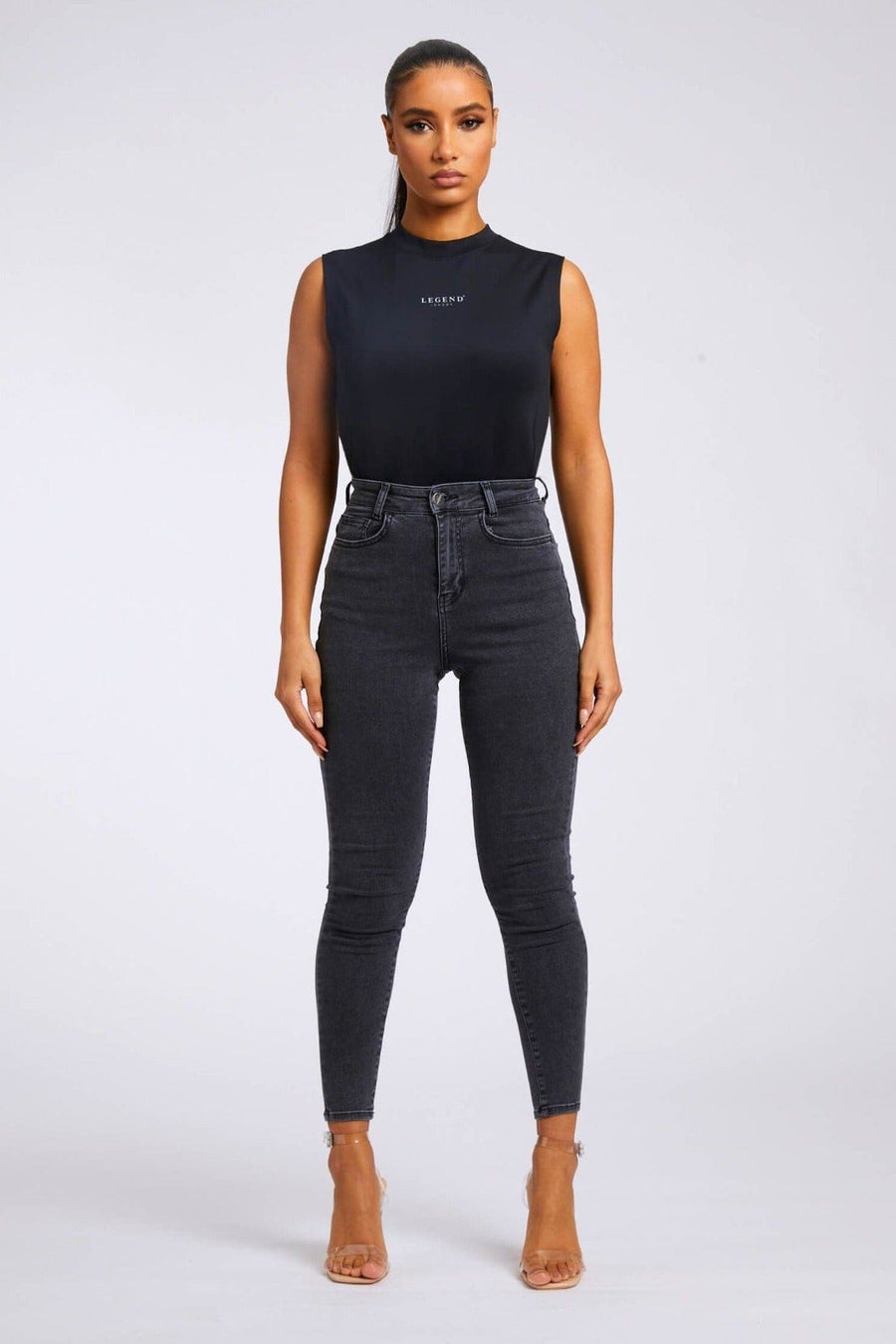 Legend London Women's Jeans SKINNY JEANS - WASHED GREY