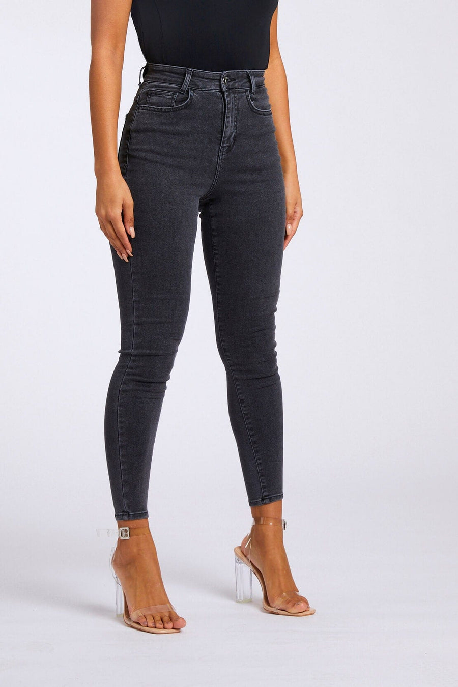Legend London Women's Jeans SKINNY JEANS - WASHED GREY