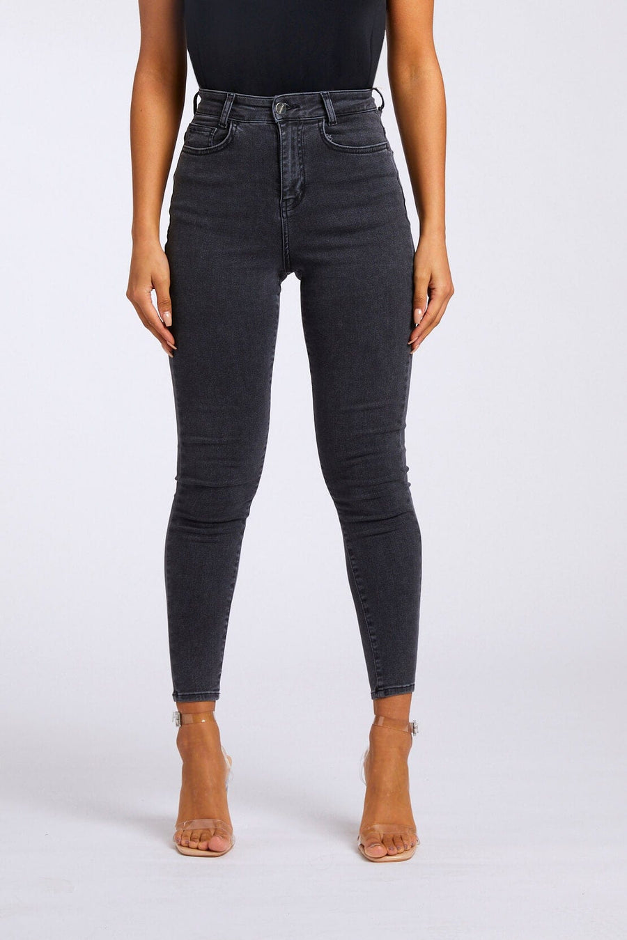 Legend London Women's Jeans SKINNY JEANS - WASHED GREY
