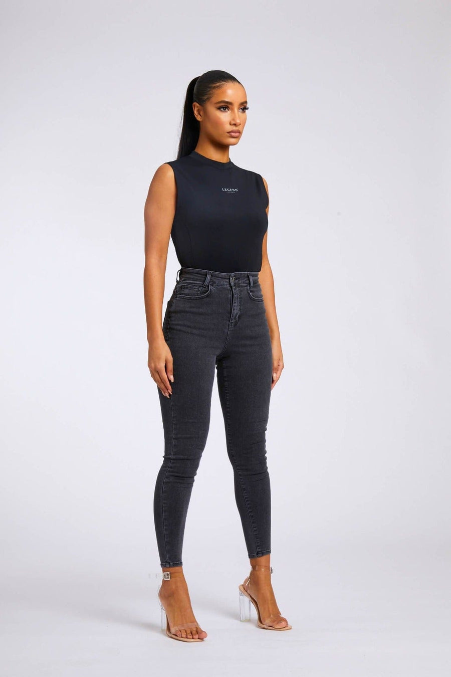 Legend London Women's Jeans SKINNY JEANS - WASHED GREY