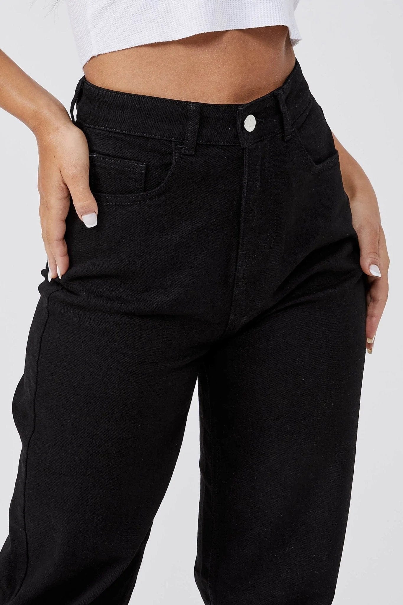 Legend London Womens Jeans BAGGY JEANS - BLACK