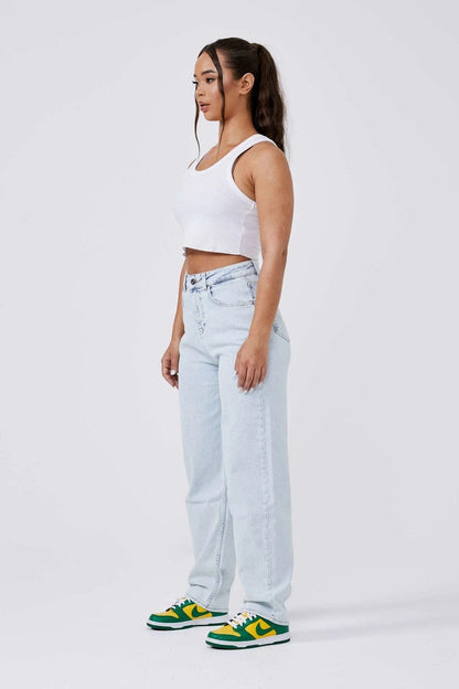 Legend London Womens Jeans BAGGY JEANS - BLEACH WASH