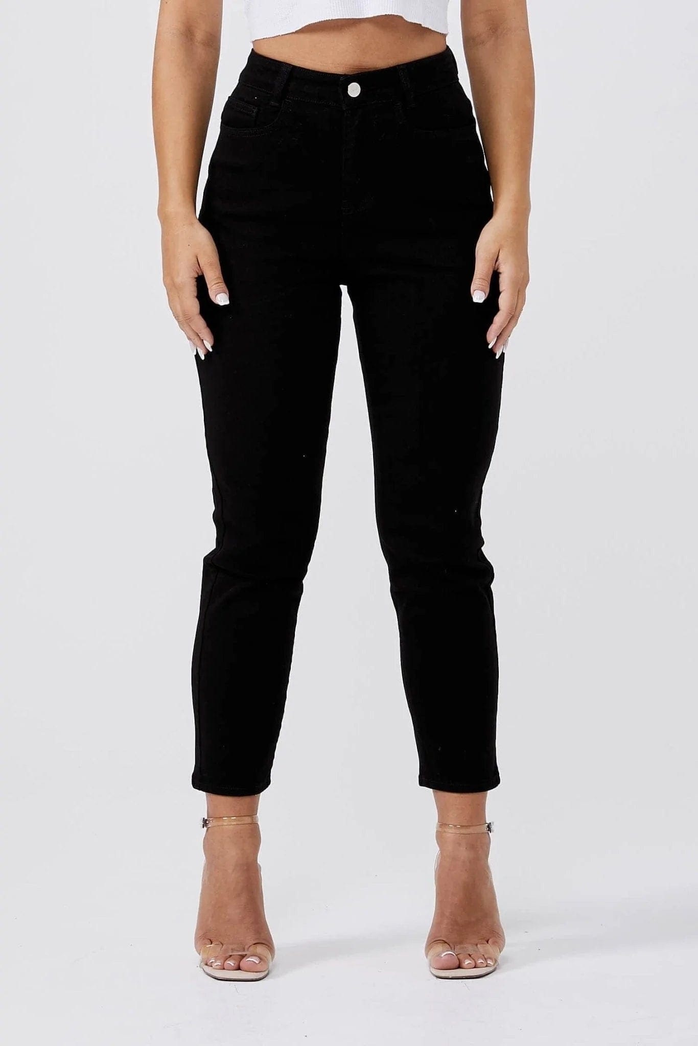 Legend London Womens Jeans MOM JEANS - BLACK