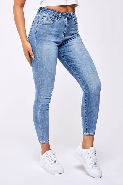 Legend London Womens Jeans SKINNY JEAN - WASHED INDIGO BLUE