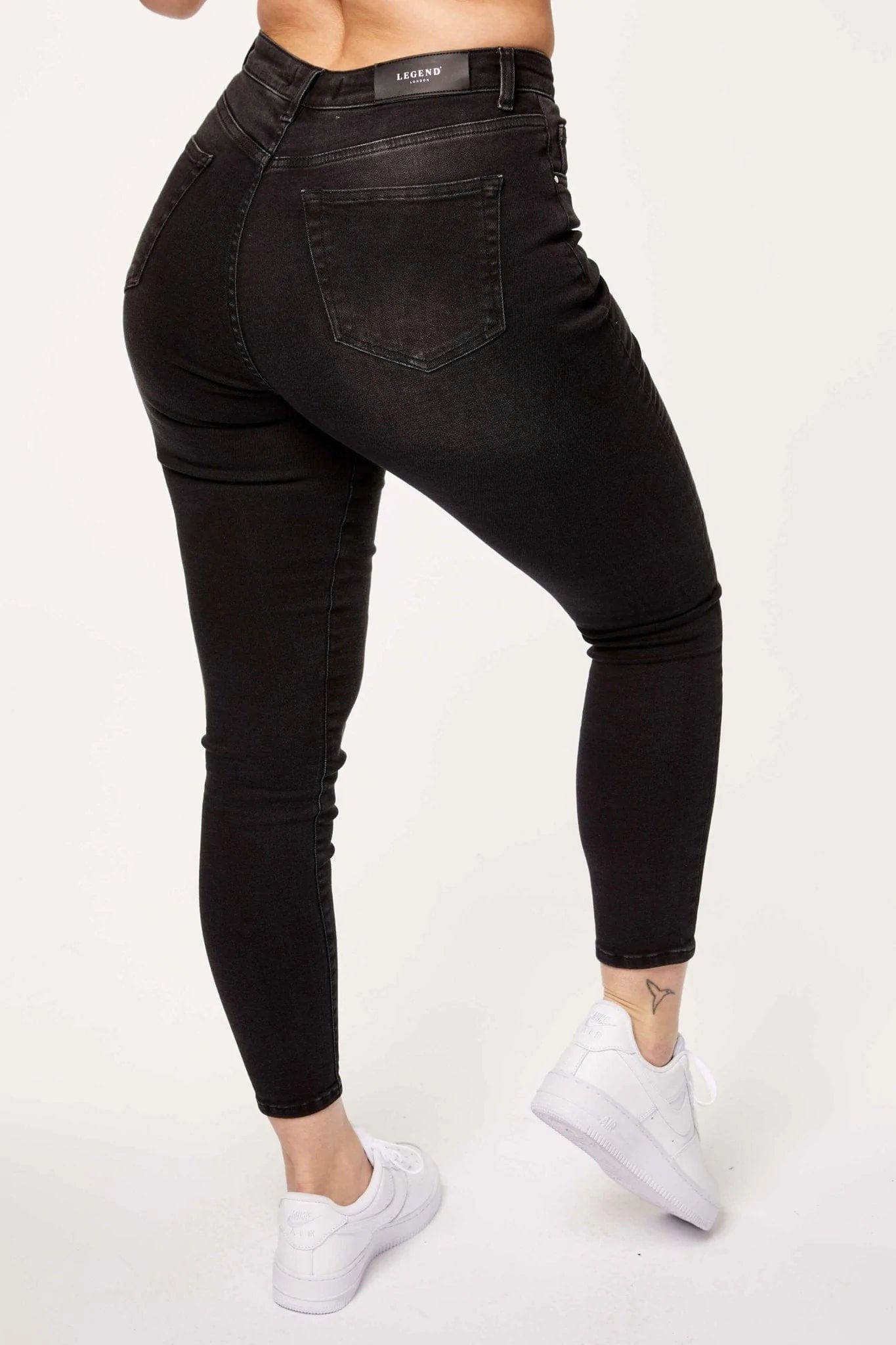 Legend London Womens Jeans SKINNY JEANS - WASHED BLACK