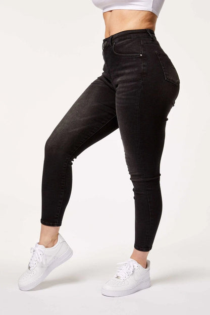 Legend London Womens Jeans SKINNY JEANS - WASHED BLACK