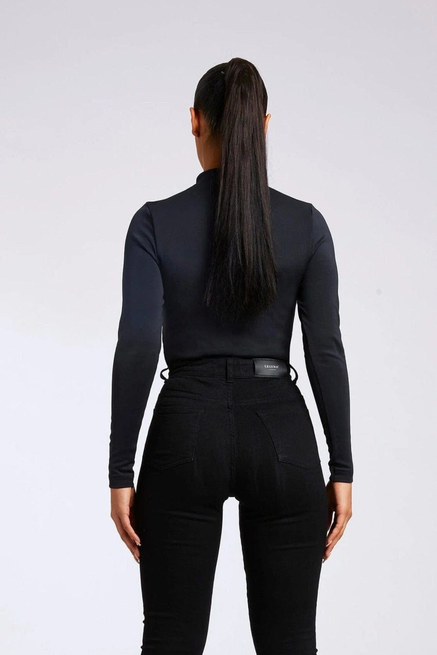 Legend London Womens Tops HIGH NECK BODY SUIT - BLACK